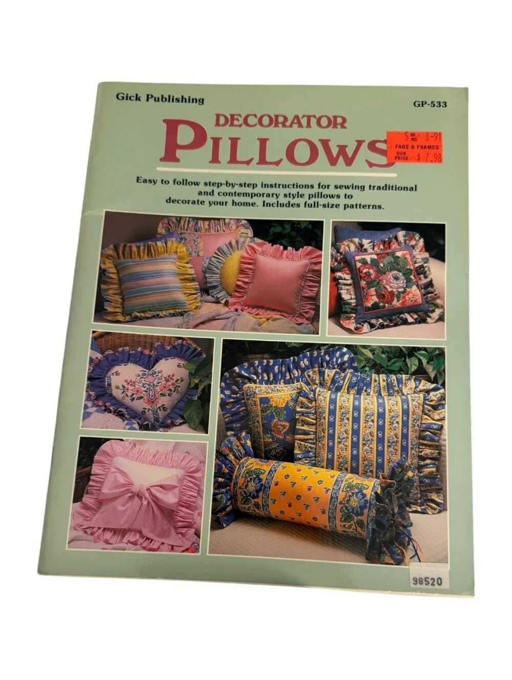 Decorator Pillows Sewing Pattern Book GP-533 Instructions for sewing pillows